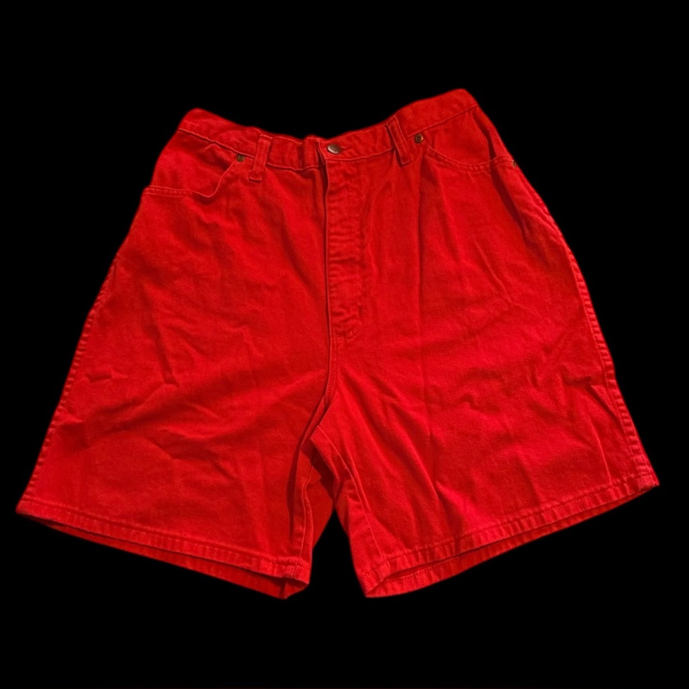 Backyard Blues 80s Vintage Red Mom High Waisted Shorts Sz 16